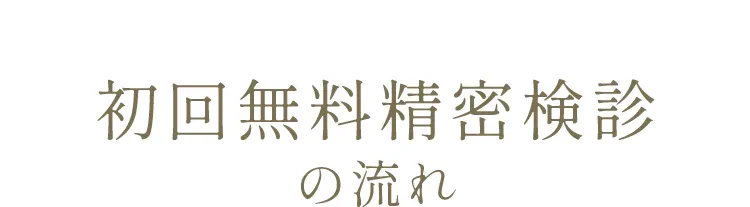 初回無料精密検診の流れ